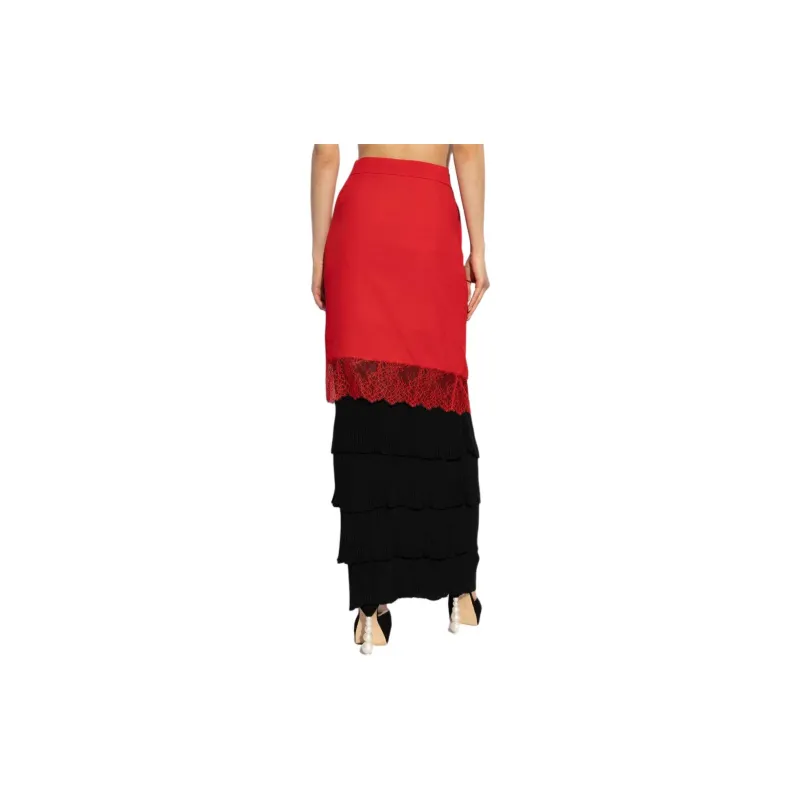 MOSCHINO Casual Long Skirt Women's Bright Red-3