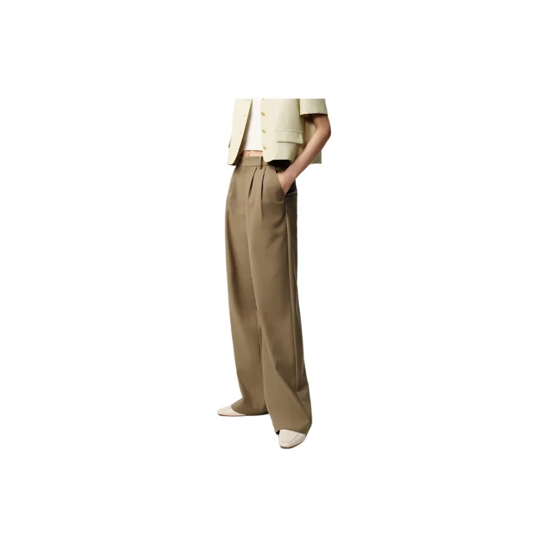 Hopeshow Casual Pants Women's Olive Green-2