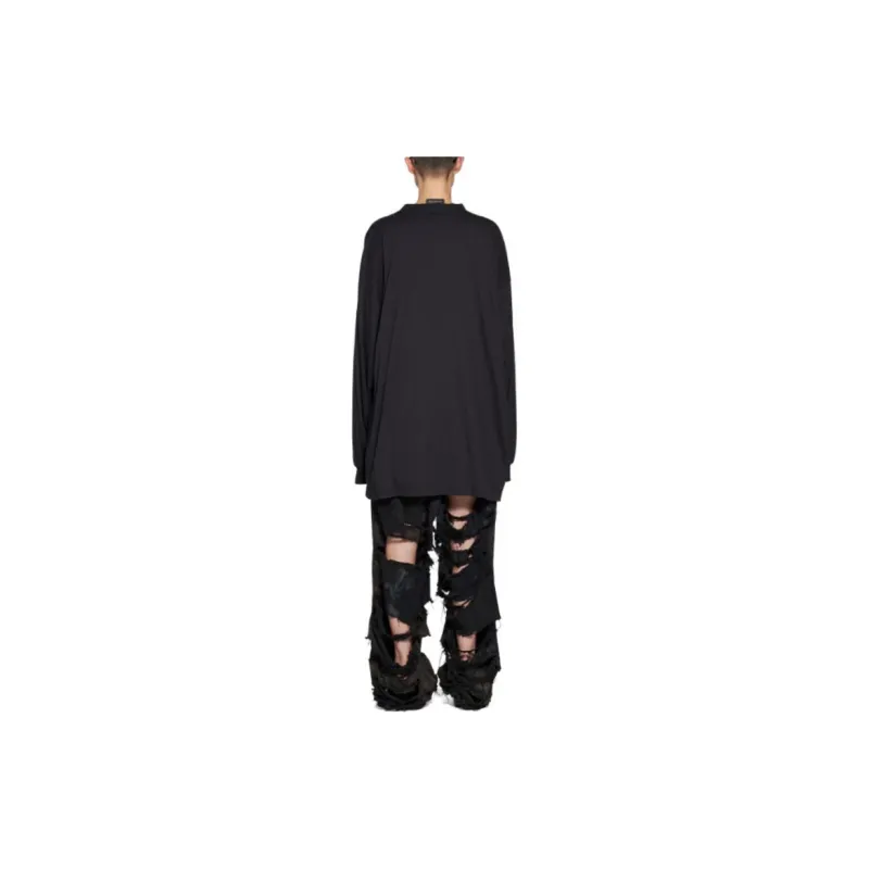 Balenciaga T Shirt Loose Fit Style Women's Black-3
