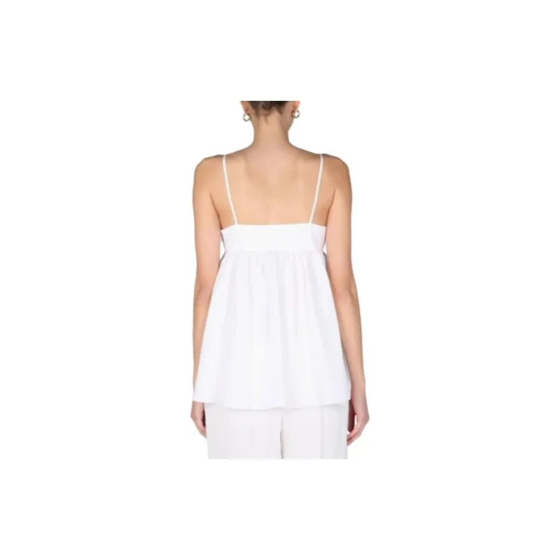 ASPESI Ruffle Detailed V Neck Top-3