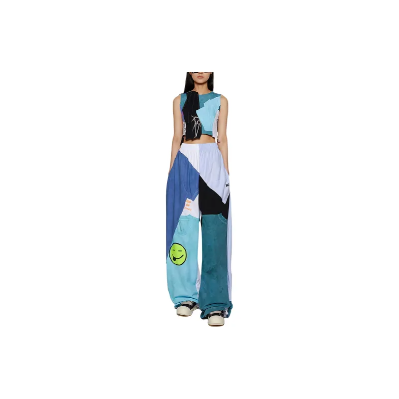 NATASHA ZINKO SS24 Knitted Sports Pants Women's Turquoise-1