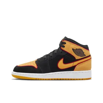 Jordan 1 Mid SE Black Vivid Orange GS
