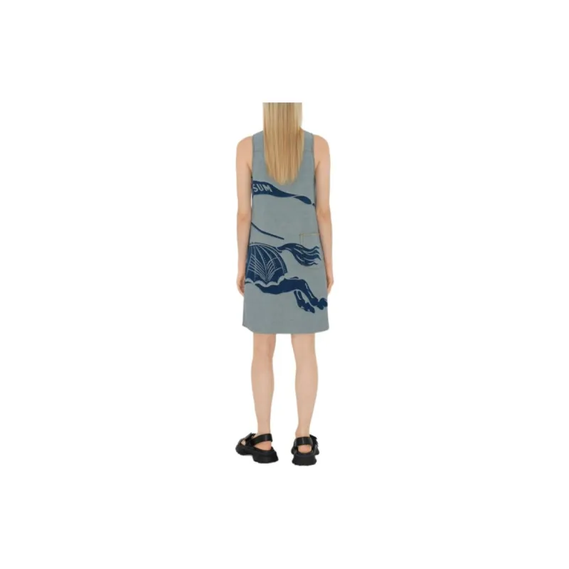 Burberry Slip Dress Women's Denim Blue-2