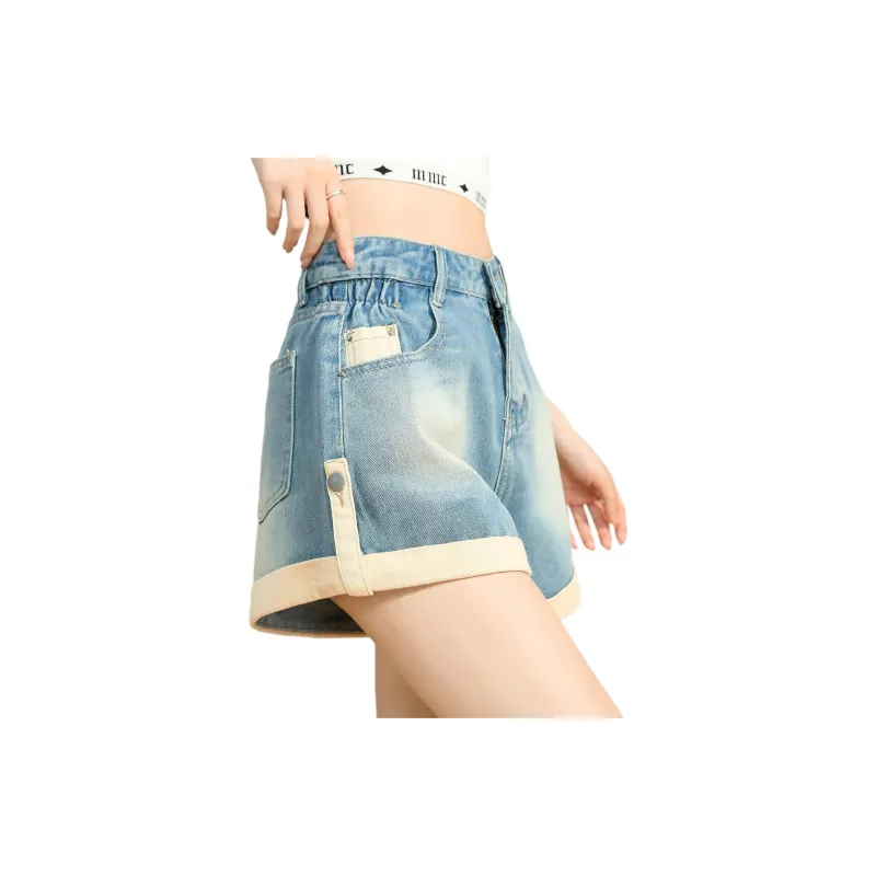JEANSWEST Denim Shorts Summer Women's Light Blue-1