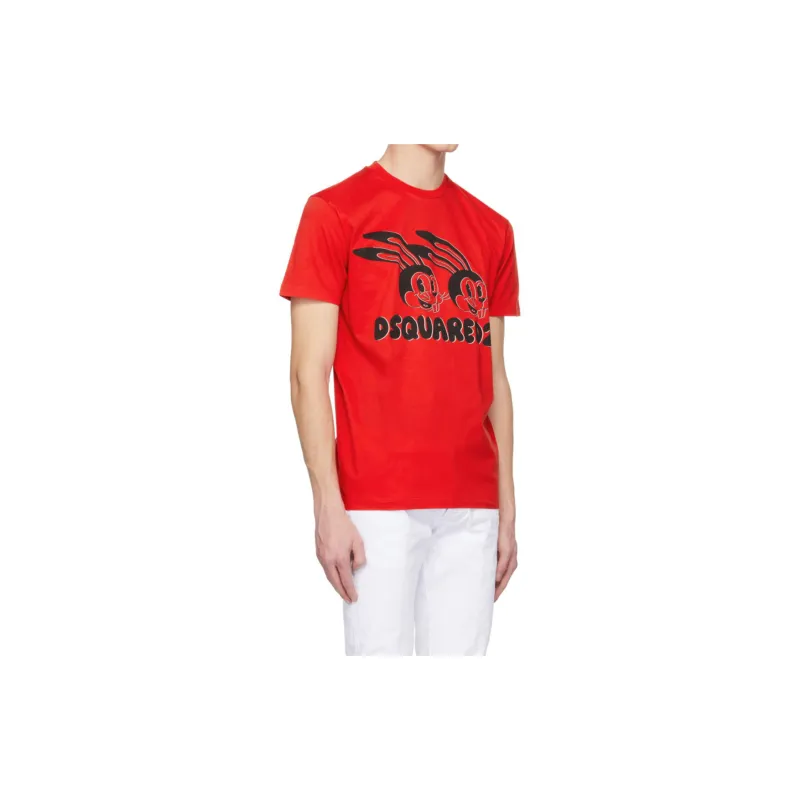 DSQUARED 2 Logo Printed Crewneck T Shirt-4