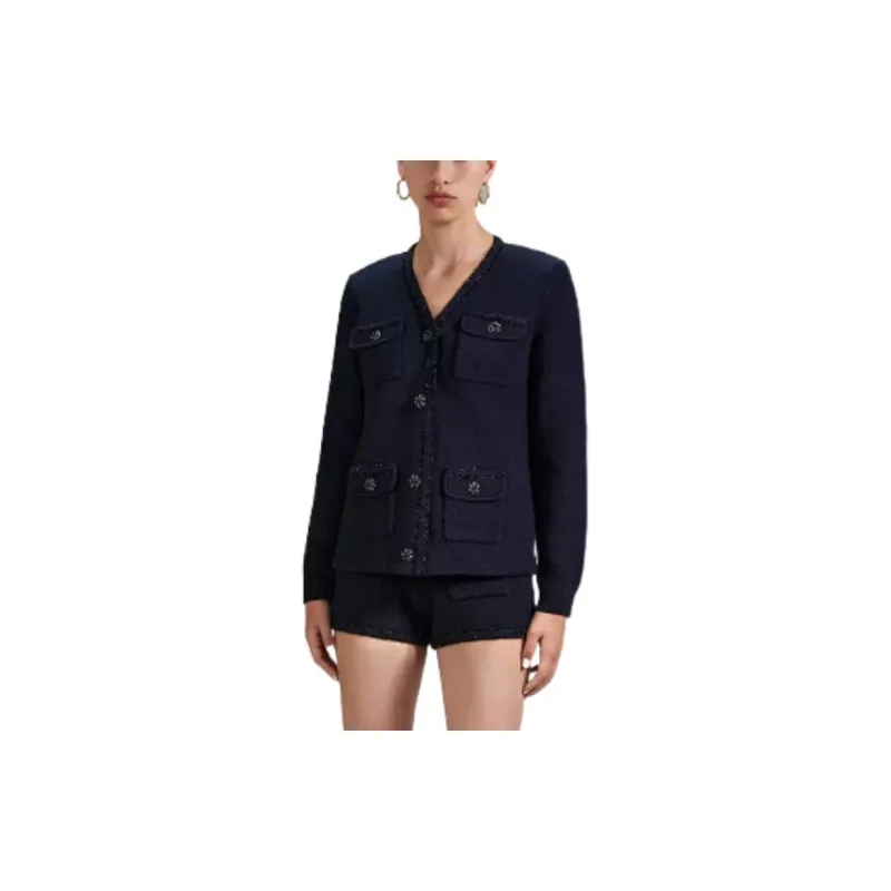 Self portrait SS23 Jackets Women's Navy Blue-3