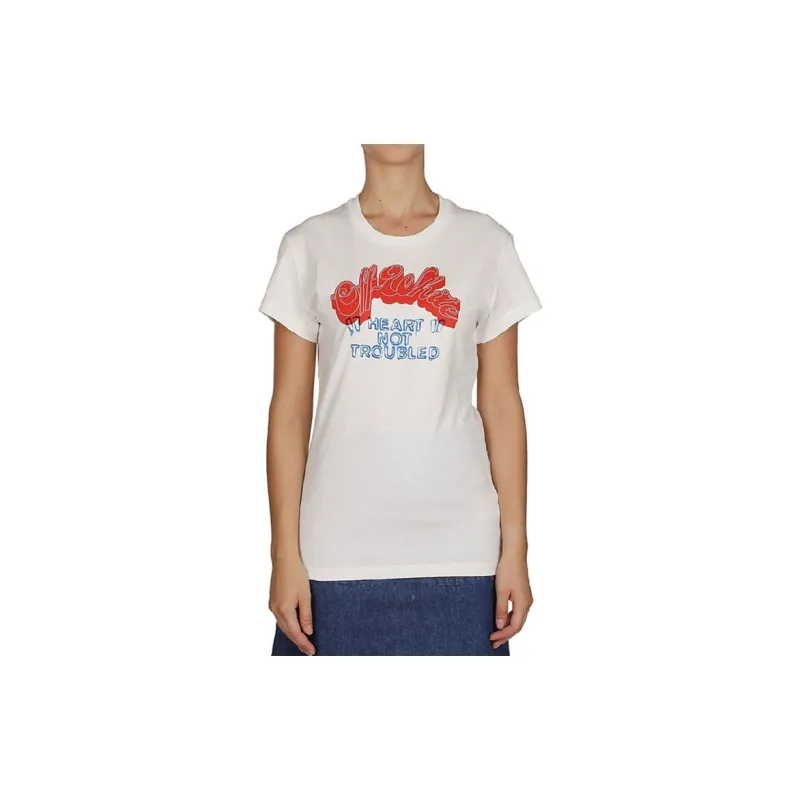 OFF WHITE Heart Not Troubled T shirt-1
