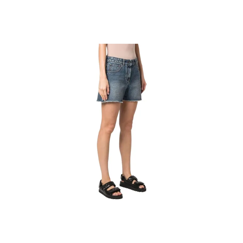 PALM ANGELS Embroidered Denim Shorts-2