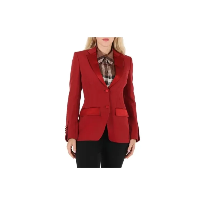 Burberry Jackets Women's Deep Rouge Red-4