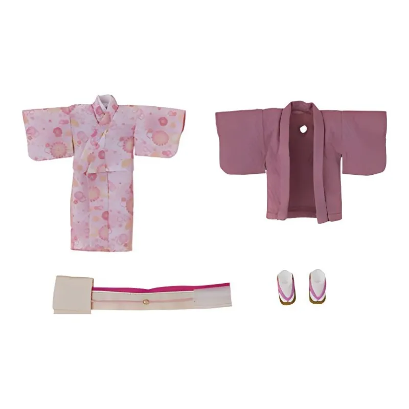 GSC Nendoroid Doll Western Clothing Set Girl Kimono Pink & Green Western Clothing Set Model Accessories-3