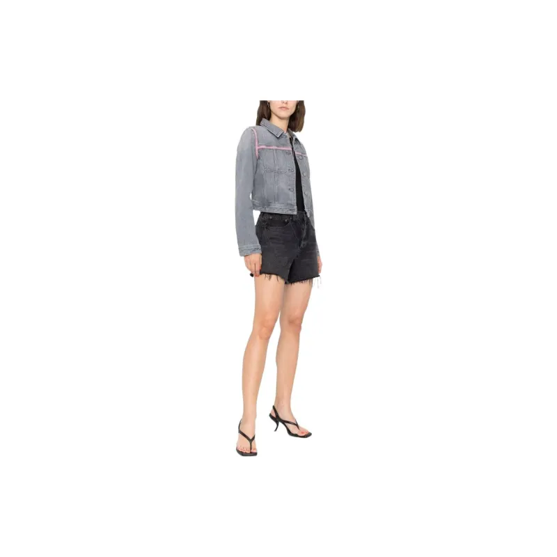 DIESEL Cropped Coats Women's Gray-3