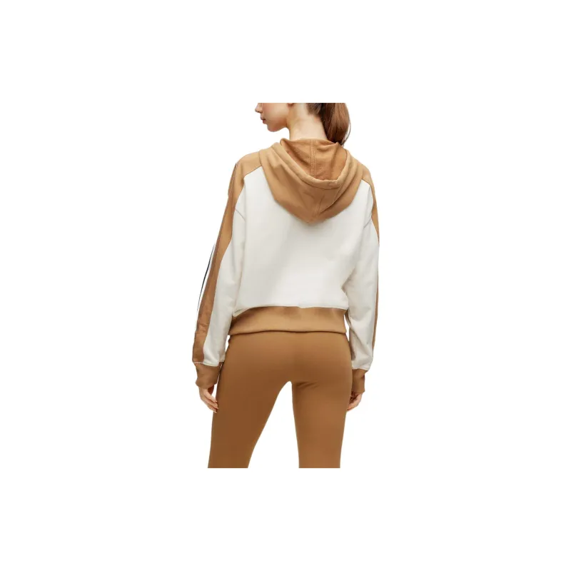 HUGO BOSS Alica Schmidt Relaxed-Fit Hoodie With Logo Detail Sweatshirt Women's Light Brown-3