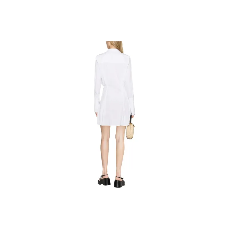 PINKO SS23 Long Sleeved Dress Women's White-2