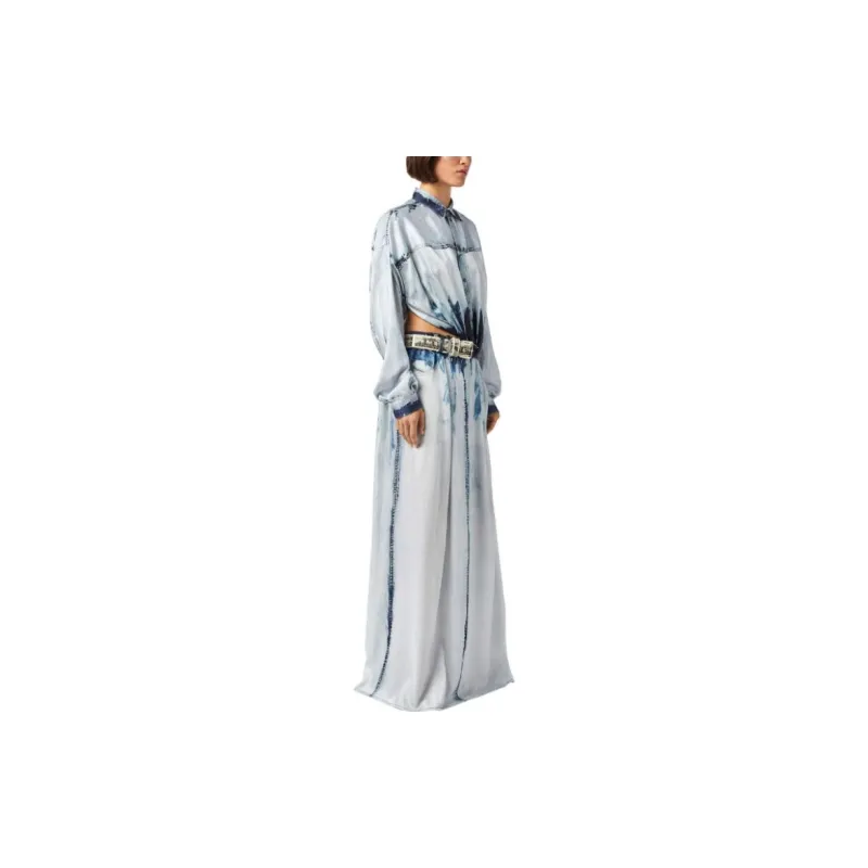 DIESEL Long-Sleeved Dresses Women's Light Blue-2