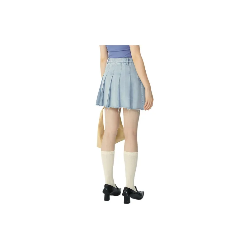 Omont Denim Short Skirts Women's Light Blue-1