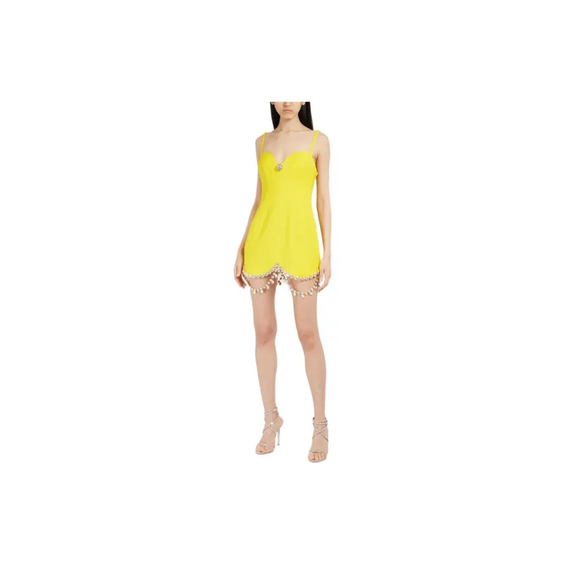 AREA Draped Crystal embellished Minidress-2