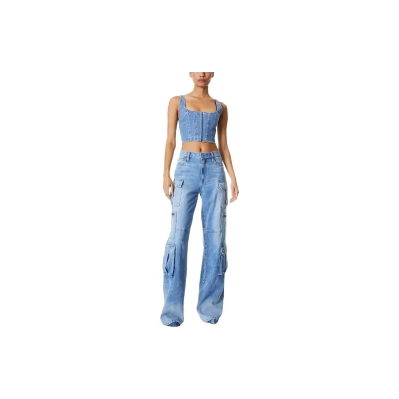 ALICE+OLIVIA Cay Baggy Denim Cargo Trousers-1
