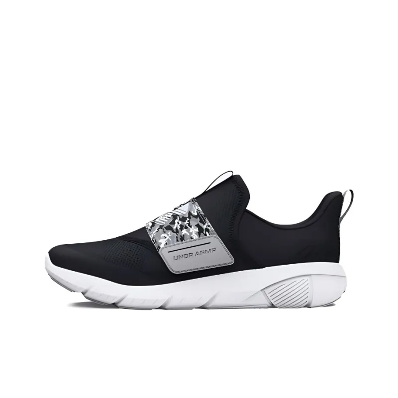 Under Armour Flash Printed GS Shock Absorbers Low Top Running Shoes Black White Teenagers-0