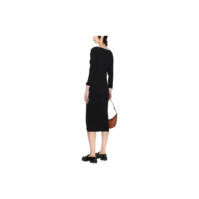 EMPORIO ARMANI Long Sleeved Dress Women's Black-3