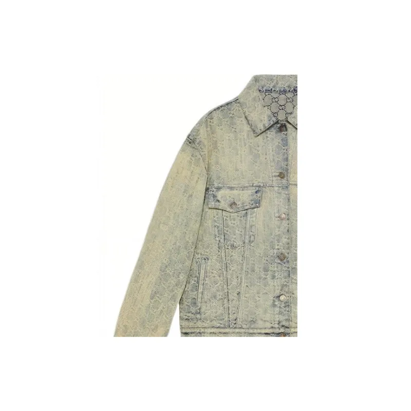 GUCCI Denim Jacket Women's Gray-5
