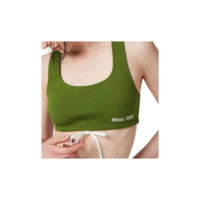 MIU MIU Tank Top Women's Light Grass Green-3