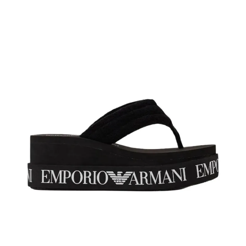 EMPORIO ARMANI Rubber Sole Flip Flops Women's Black-1