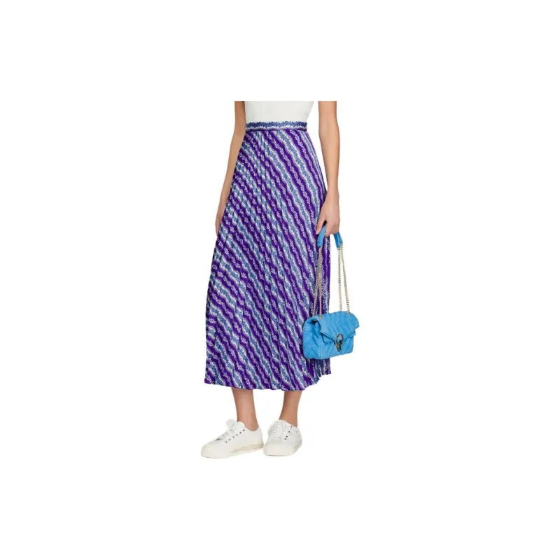 Sandro Casual Long Skirts Women's Purple-4