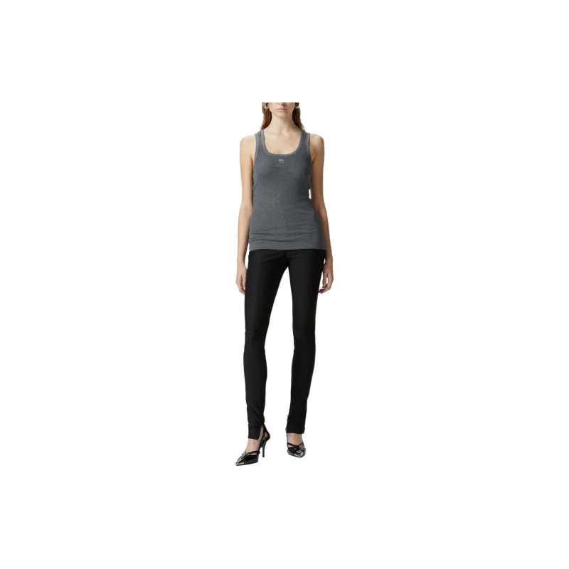 PINKO Calcolatore Logo Printed Ribbed Tank Top-1