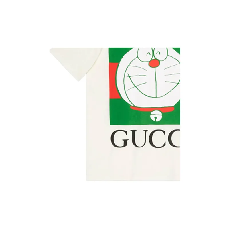 GUCCI X Doraemon Logo print T shirt-5