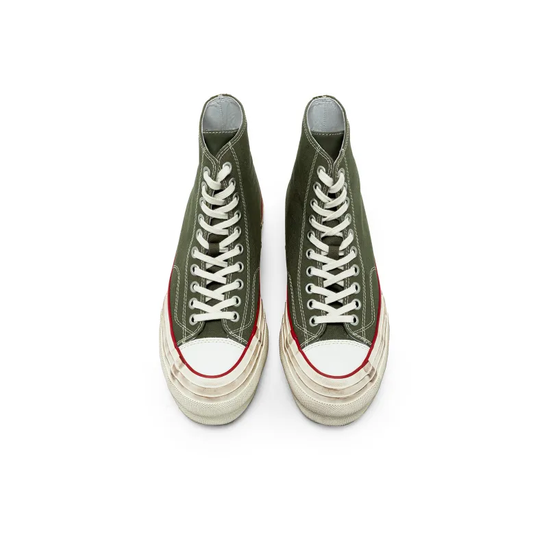 TC Wear-Resistant Height Increasing High-Top Canvas Shoes Unisex Army Green-4