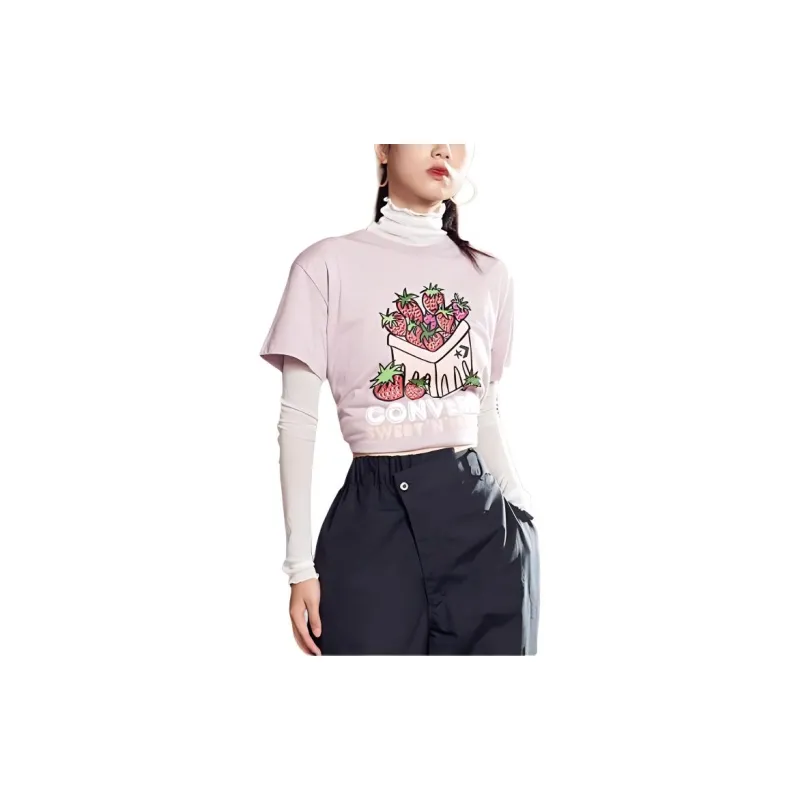 Converse T-Shirt Women's Pink Purple-2