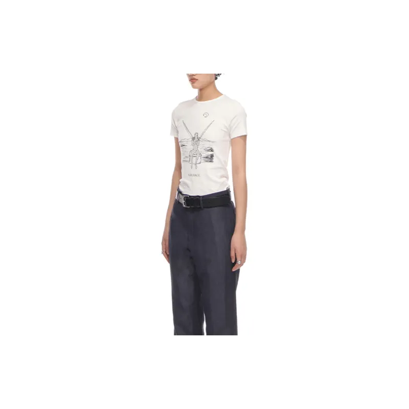 Marine Serre T-Shirts Women's White-3