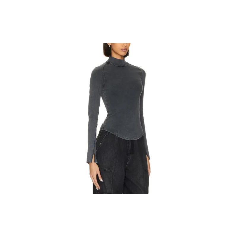 FREE PEOPLE Raglan Sleeve T-Shirt Women's Black-3