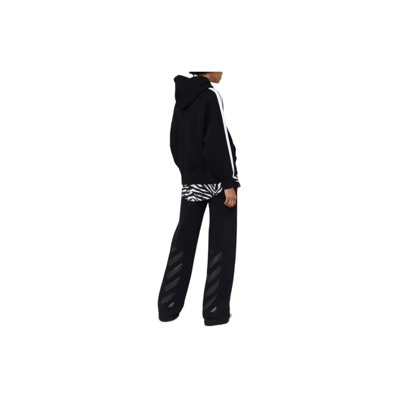 PALM ANGELS Women'ss Track Hoodie Black/White-3