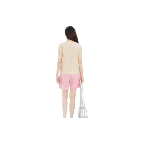 Fragment T-Shirt Women's Beige Yellow