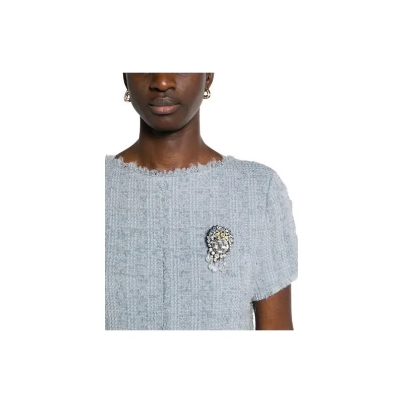 GUCCI Tweed Short-Sleeve Dress-7