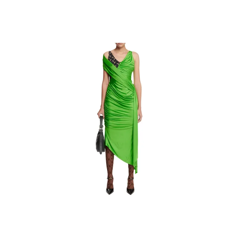 Marine Serre Sleeveless Dress Women's Green-1