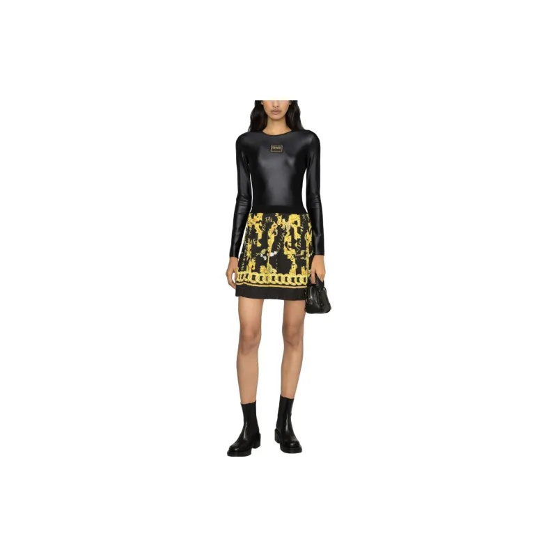 VERSACE JEANS COUTURE Logo print Pleated Miniskirt-2