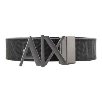 EMPORIO ARMANI Artificial Leather Leather Belts Men's Black  