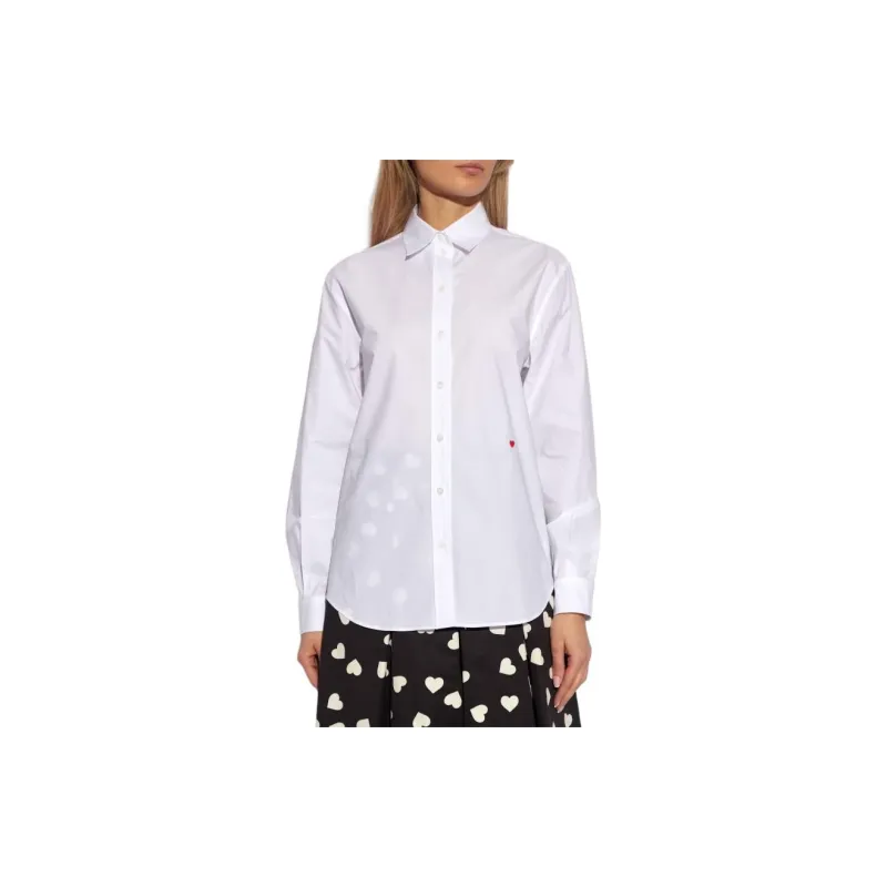MOSCHINO Heart Embroidered Button Up Shirt-2