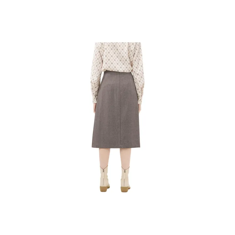 EICHITOO Casual Long Skirt Women's Khaki-3