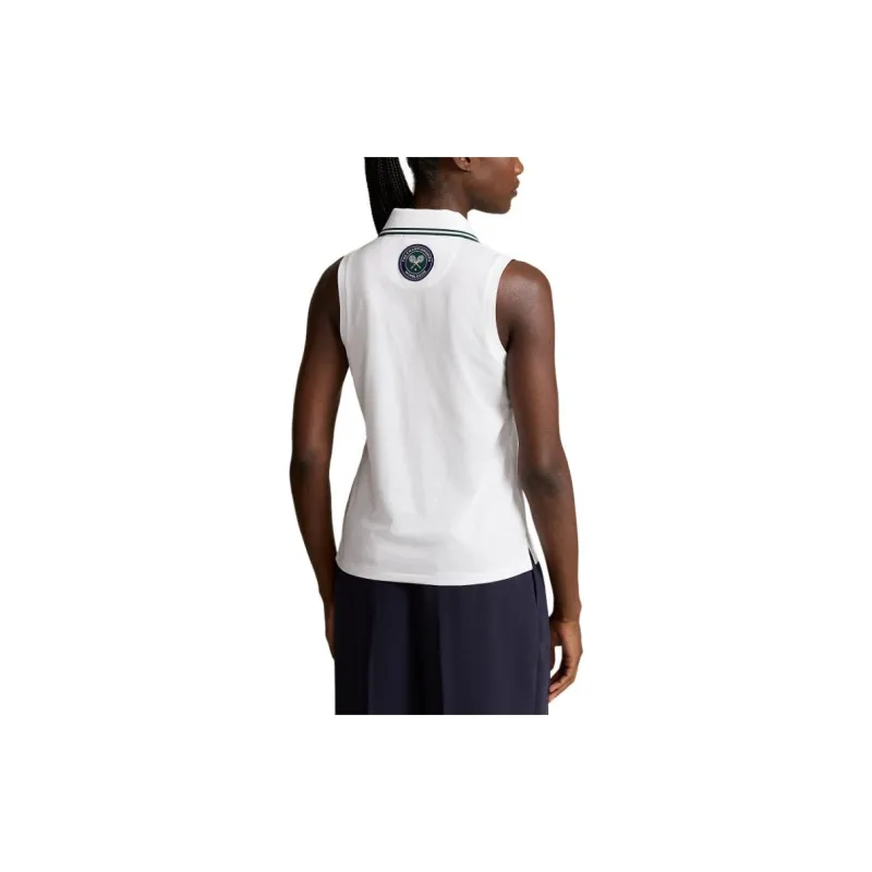 Polo Ralph Lauren Wimbledon Tennis Open Collection SS24 Polo Shirt Women's Porcelain White-3