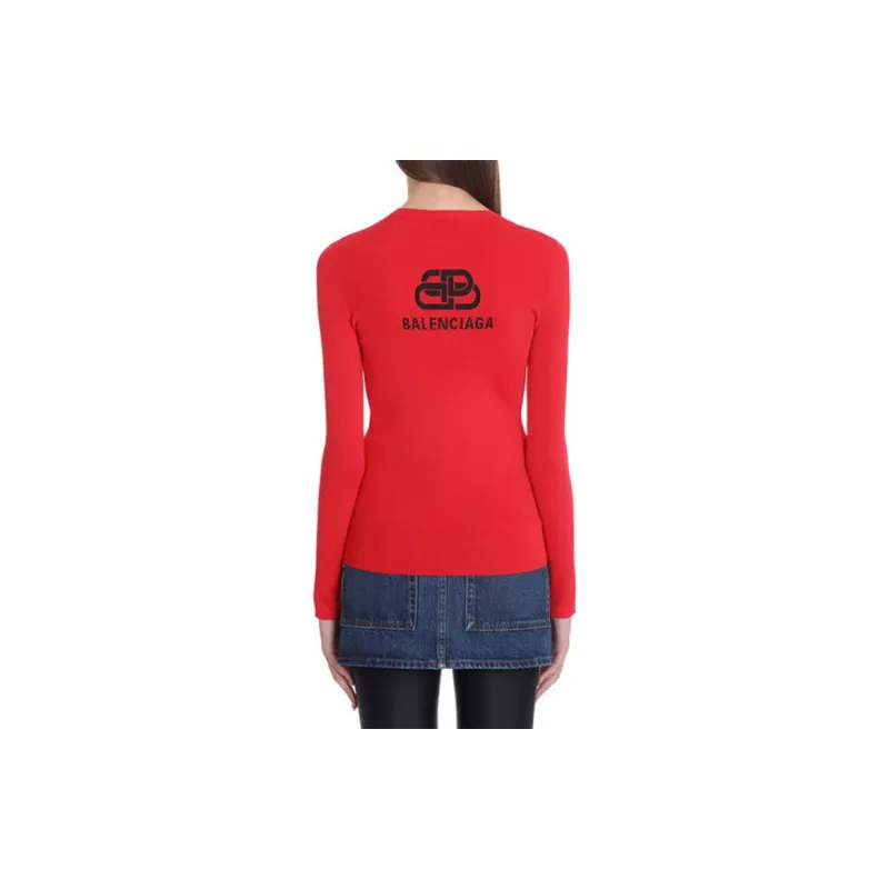 Balenciaga T Shirt Women's Red Regular Fit-4