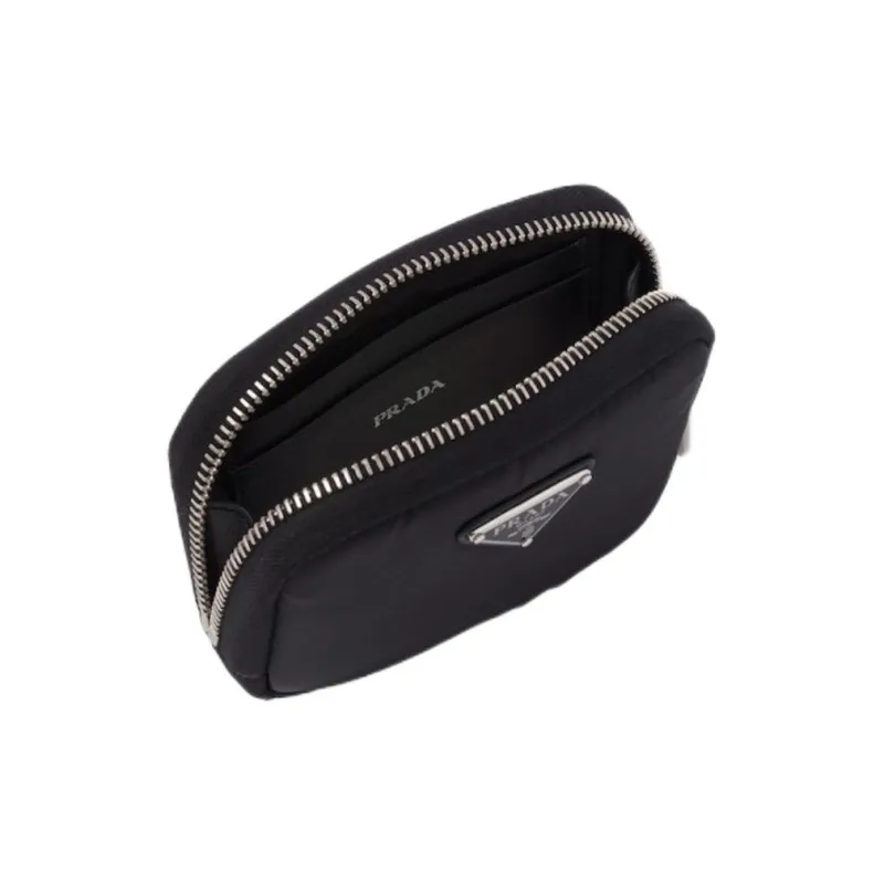 PRADA Fabric Wallet Small Size Women's Black-3