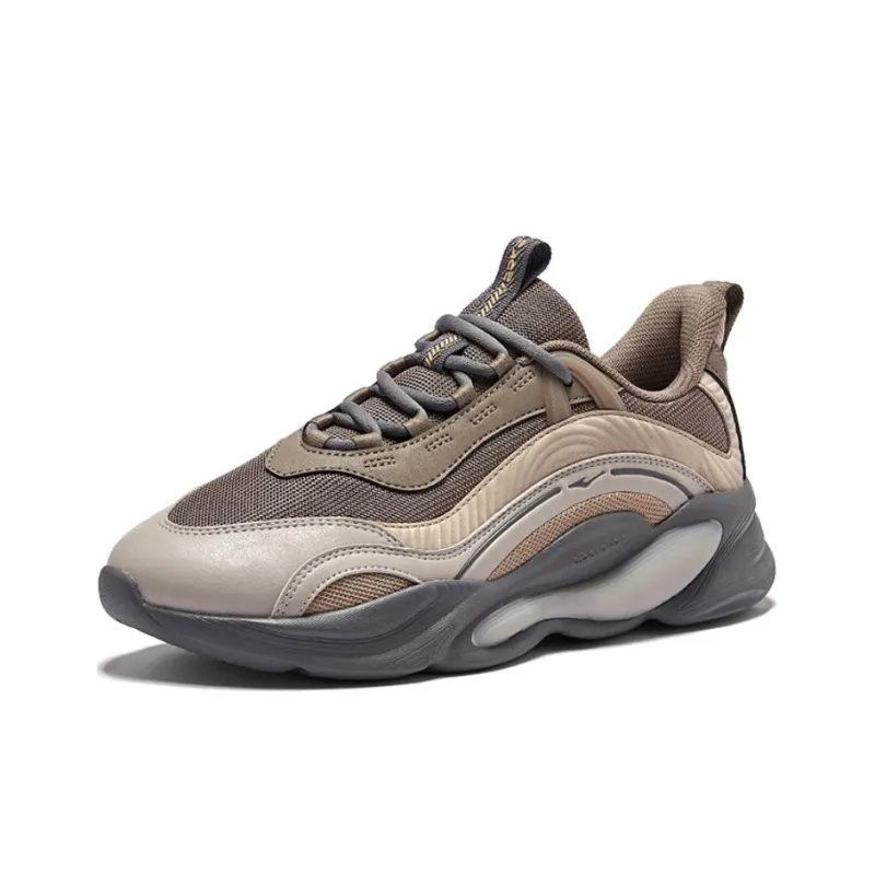 Erke Wei Yang Fall/Winter Edition Height Increasing Low Top Casual Shoes Men's Charcoal Taupe-2