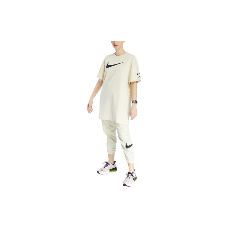 Nike Short Sleeved Dresses Women's Ecru-5