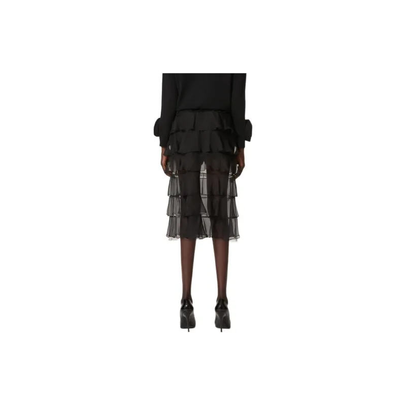 Valentino Ruffled Chiffon Midi Skirt-3