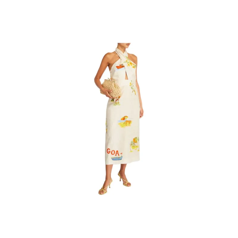RHODE Paolo Halterneck Midi Dress-2