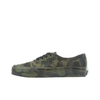 Vans Authentic Slip Resistant Low Top Skateboard Shoes Green Teenagers