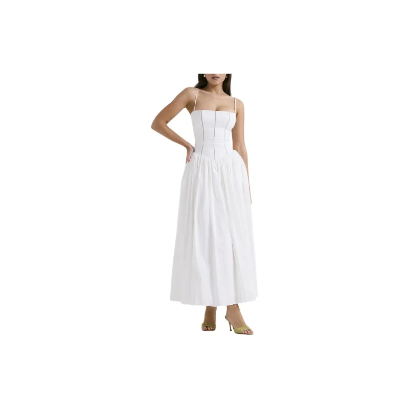 HOUSE OF CB YSABELLA Slip Dress Women's White/White-4